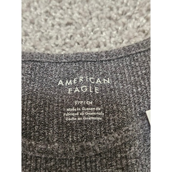 American Eagle Ribbed Tank Bodysuit Women Small Heather Gray Sleeveless New - Picture 4 of 6